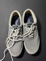 Sperry Top Sider Mens 8.5 Gray Canvas Low Top Sneakers 1772706