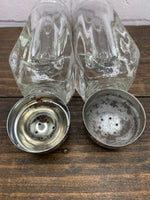 Vintage Libbey Clear Glass Salt & Pepper Shakers - Restaurant Style 1970s