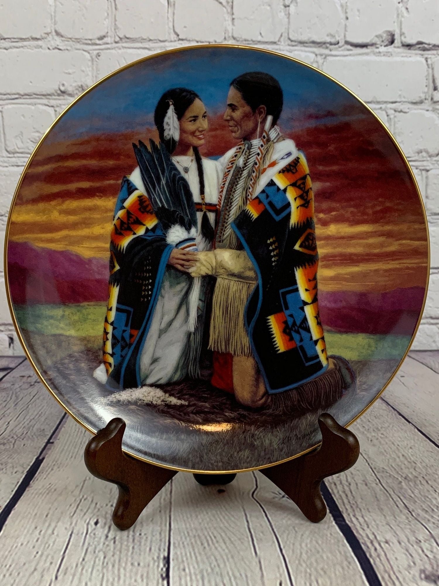 Vintage Native Collectible Plate #2184A, The Marriage Ceremony, Hamilton-Proud Indian Families 1992