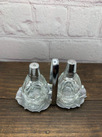 Vintage Shattered, Pressed  Glass Salt & Pepper Shakers, Miniature, Lot of 3 Sets 1950s