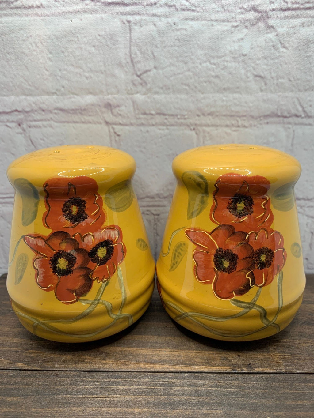 Vintage Ceramic Autumn Ambiance Salt & Pepper Shakers-Flower of Paradise-Late 1990s