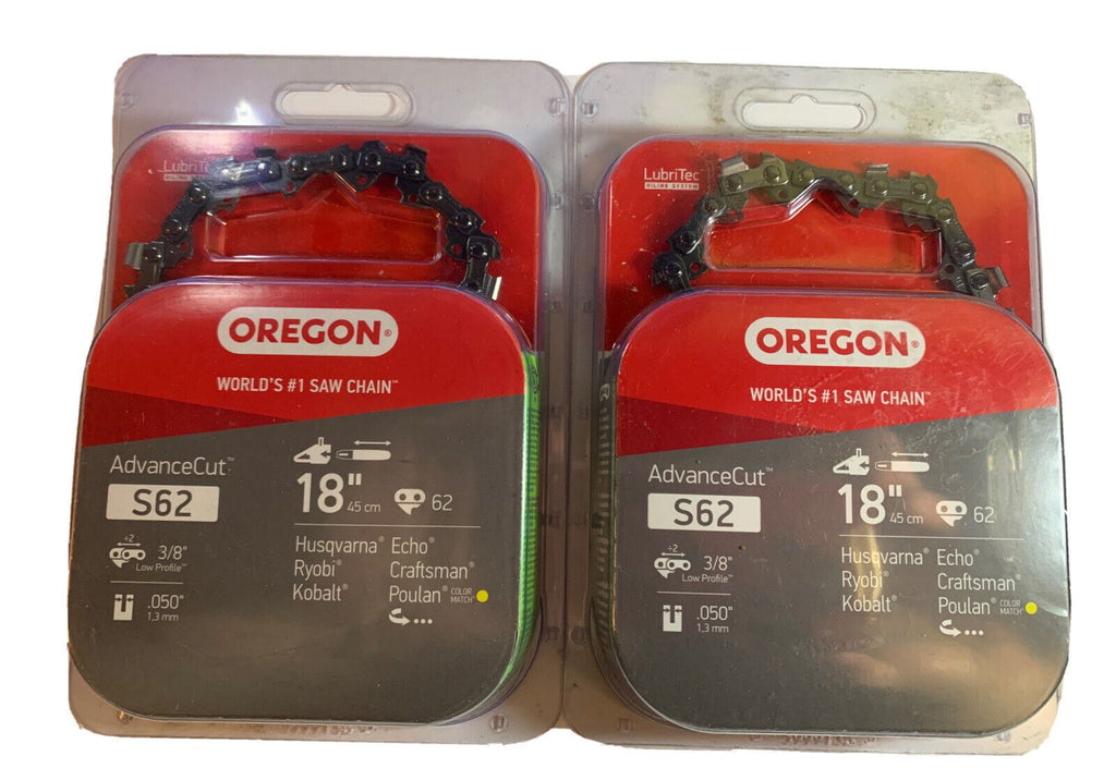 Oregon S62 AdvanceCut 18" Chain, 91PX, 62 Drive Links, 3/8" - Lot of 2