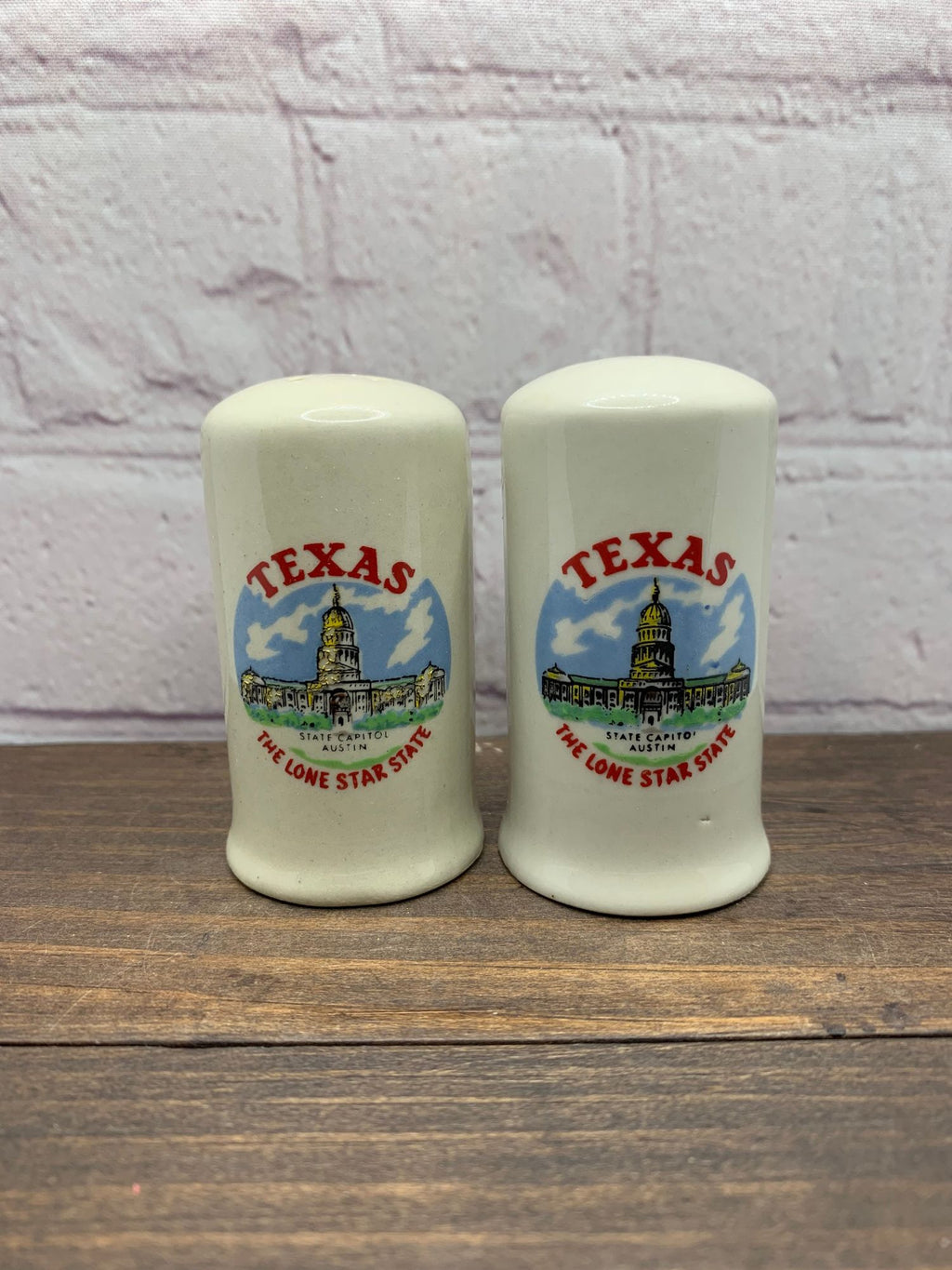 Vintage Texas Salt & Pepper Shakers, Lone Star State, Austin, Stare Capital, Japan 1050s