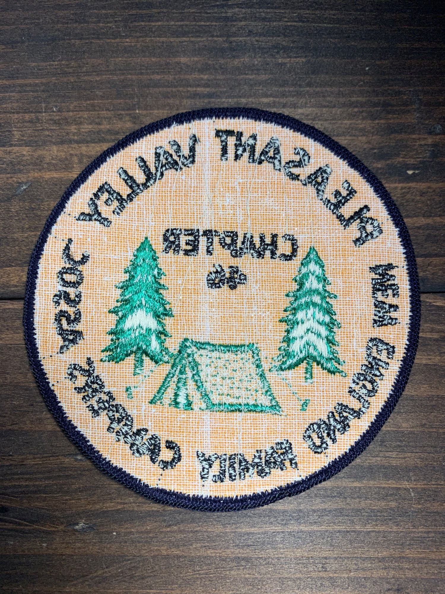 Vintage New England Family Campers Assoc, Pleasant Valley Patch - 4”Round