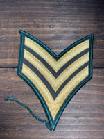 Vintage US Army Sergeant Military Rank Gold Stripes Patch