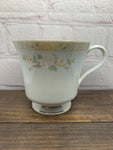 Vintage Fine China Teacup. Yellow White English Roses, Transfer Ware, 1970s