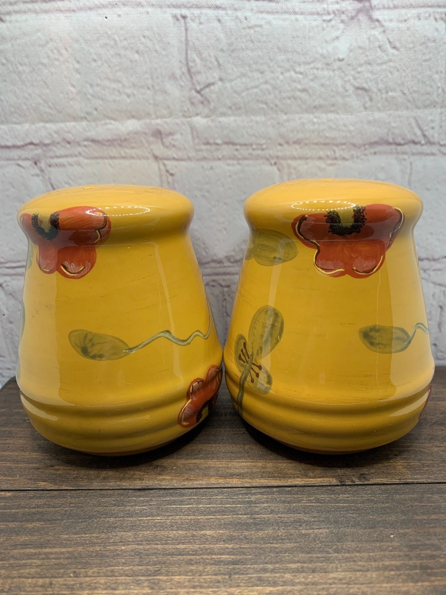 Vintage Ceramic Autumn Ambiance Salt & Pepper Shakers-Flower of Paradise-Late 1990s