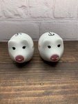 Vintage Ceramic Pigs Salt & Pepper Shakers. “I pigged out in New York” Arrow Novelty, Jersey City - Taiwan