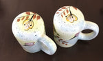 Vintage Ceramic Pottery Flower Mug Style Salt & Pepper Shakers Hand-painted Glazed Finish