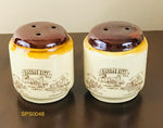 Vintage Ceramic Pottery “Kansas City” Novelty Salt & Pepper Shakers Glazed Finish - 1960’s