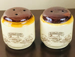 Vintage Ceramic Pottery “Kansas City” Novelty Salt & Pepper Shakers Glazed Finish - 1960’s