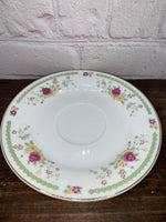 Vintage Springtime Floral Spray Teacup & Saucer, Pink, Yellow, Green, Transfer-ware China - 1970s