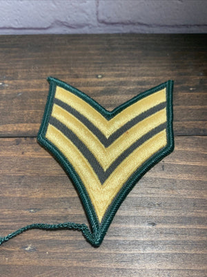 Vintage US Army Sergeant Military Rank Gold Stripes Patch