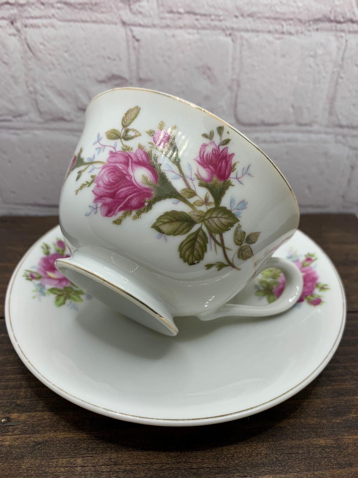 Vintage Regal Pink Rose Teacup Fine China - Japan