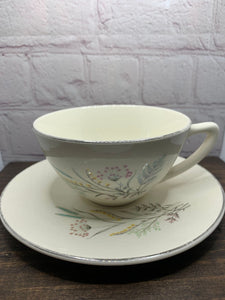 Vintage Earlton Floral Spray Ceramic Teacup & Saucer-1970s