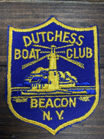 Dutchess Boat Club Beacon NY New York Boat Club Patch Vtg 70s 80s Rare 4” Marina
