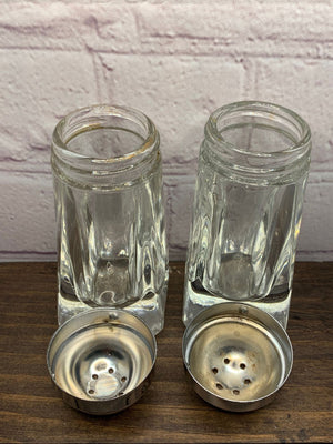 Vintage Anchor Hocking Glass Salt & Pepper Shakers, Diner Style - 1970s