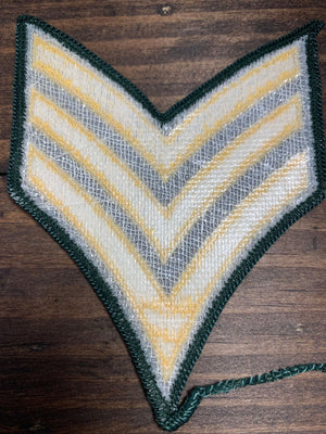 Vintage US Army Sergeant Military Rank Gold Stripes Patch