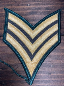 Vintage US Army Sergeant Military Rank Gold Stripes Patch