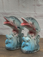 Vintage Ceramic Florida Dolphin Salt & Pepper Shakers