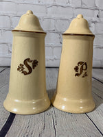 Vintage Glazed Ceramic Stein Salt & Pepper Shakers-Large-Pfaltzgraff