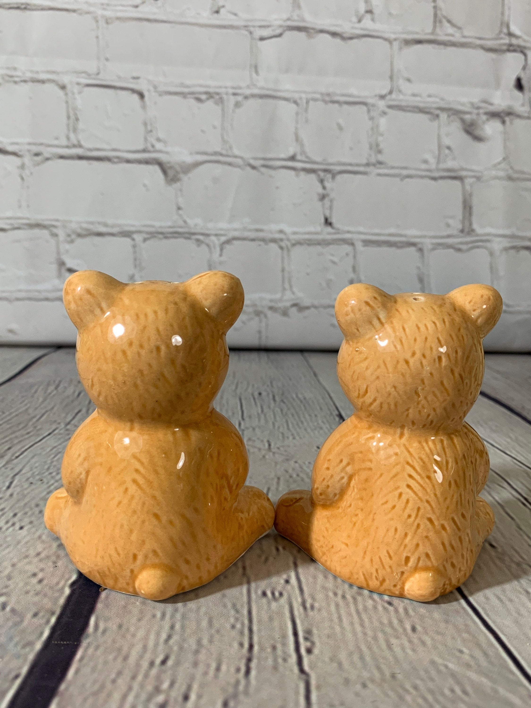 Vintage Ceramic Teddy Bear Salt & Pepper Shakers- 1990’s