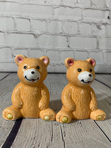 Vintage Ceramic Teddy Bear Salt & Pepper Shakers- 1990’s