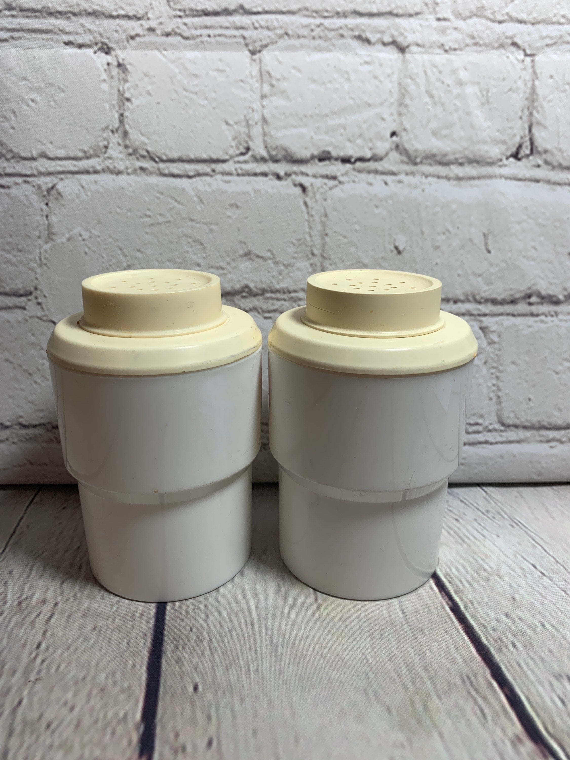 Vintage Sterlite and Admiration Plastic USA made Salt & Pepper Shakers