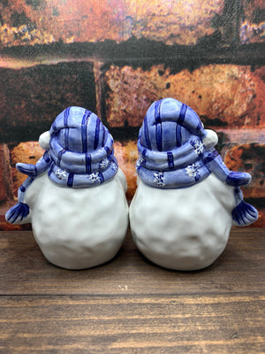 Vintage Large Ceramic Christmas Snowman Salt & Pepper Shakers