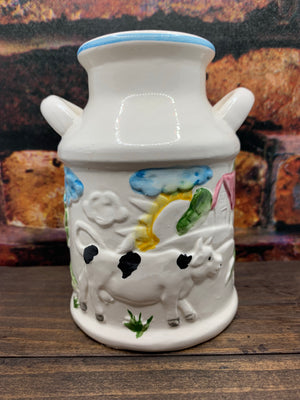 1982 Large Vintage Ceramic Cow Milk Jug Salt & Pepper Shaker Set by Gailstyn Sutton