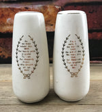 Vintage Mid-Century Ceramic Raised Rose Peddle Salt & Pepper Shakers