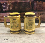 Vintage Ceramic Beer-Stein Salt & Pepper Shakers-Japan